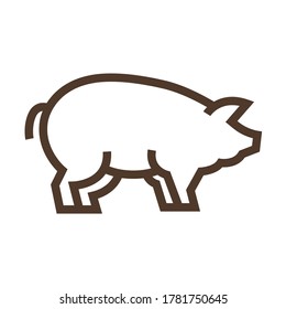 Simple linear icon with pig