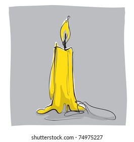 simple linear illustration of candle