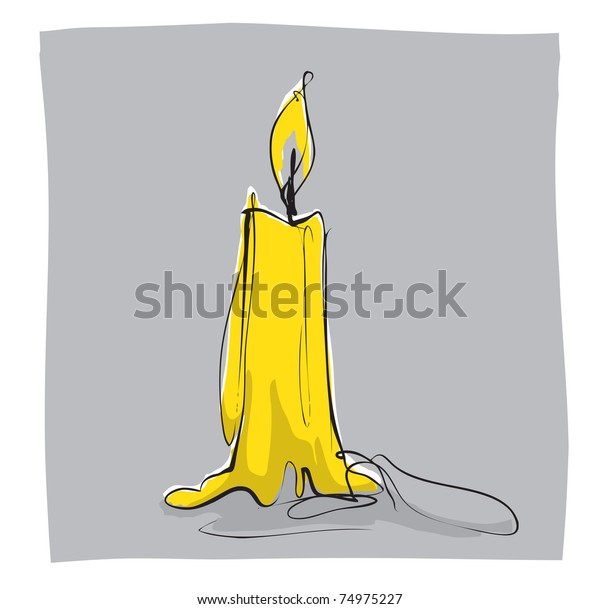 Simple Linear Illustration Candle Stock Vector (royalty Free) 74975227