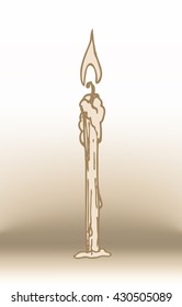 simple linear illustration of candle. Eps-10