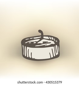 simple linear illustration of candle. Eps-10
