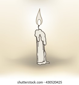simple linear illustration of candle. Eps-10
