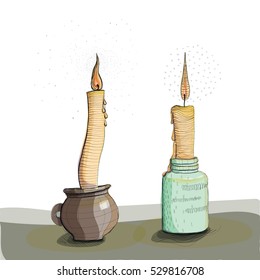 Simple linear illustration of candles.