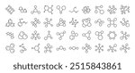 Simple Linear Illustration of Chemistry. Contains Icons of Atom and Chemical Compounds that Can Be Used for Design of Cards, Posts, Apps, Web Sites