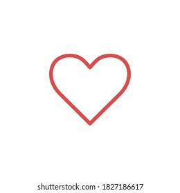 simple linear red heart. Stock vector illustration isolated on white background.