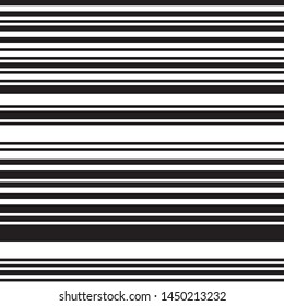 Simple linear seamless horizontal pattern. Black Straight Lines on White Background. Ratio between black and white lines is 62%:38%, that is 1.6 Fibonacci ratio (the golden number)