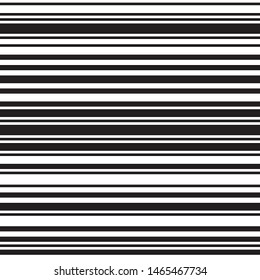 Simple linear seamless horizontal pattern. Black straight lines on white background.