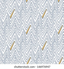 Simple, linear seamless vector pattern with zigzag lines in grey, white, orange. Texture in hipster style for web, print, wallpaper, fall fashion fabric, textile, website or invitation background