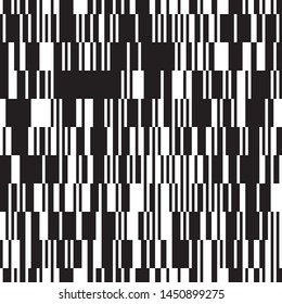Simple linear seamless vertical pattern. Black Straight Lines on White Background. Ratio between black and white lines is 62%:38%, that is 1.6 Fibonacci ratio (the golden number)