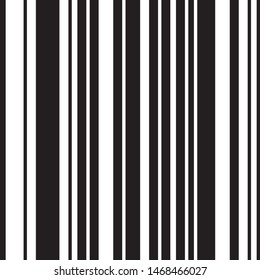 Simple linear seamless vertical pattern. Black straight lines on white background. 