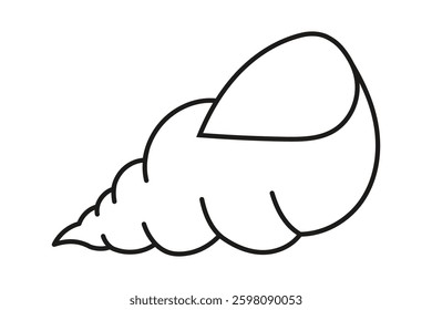 Simple linear shell design. Cutting template. Graphic element for decoration