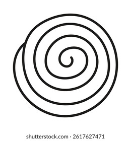 Simple linear shell design, hand drawn. Cutting template. Graphic element for decoration. Cut out. Isolated object