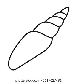 Simple linear shell design, hand drawn. Cutting template. Graphic element for decoration. Cut out. Isolated object