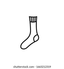 Simple linear sock icon sign vector design. Christmas gift symbol.