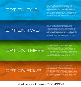 Simple linear template for infographic with paper texture