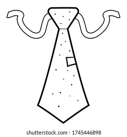 Simple linear tie  on a white background. Vector element of a business suit. Stock illustration for logo, web, icons, banners, design.