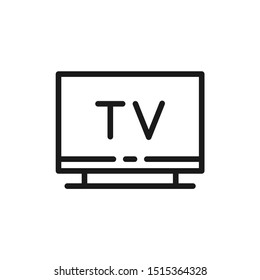 Simple Linear TV Icon Design Vector