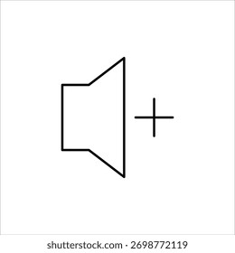 Símbolo de botão de controle de aumento de volume linear simples.
