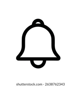 Simple Lineart Alert Bell Ringing Reminder Sign Notification Interface Icon