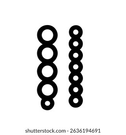 Simple Lineart Circle Chain Shape Illustration Design Element