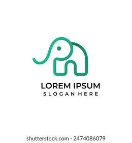 Simple lineart elephant logo vector