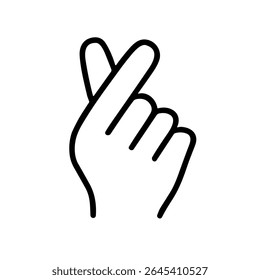 Simple Lineart Finger Heart Korean Love Sign Hand Gesture Icon