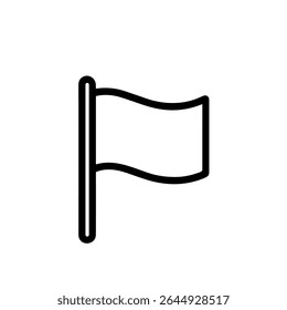 Simple Lineart Flag Symbol with Pole Representation and Country Sign Icon