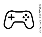 Simple Lineart Gamepad Controller Console Play Device Icon Illustration