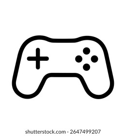 Simple Lineart Gamepad Controller Console Play Device Icon Illustration