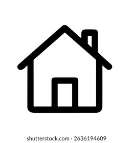 Simple Lineart Home Outline Icon Shape Building Symbol Representation