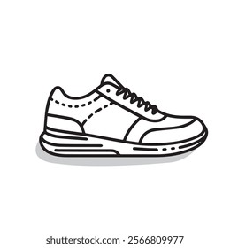 Simple lineart illustration of a shoe with clean and elegant strokes. Perfect for fashion design, branding, or minimalist projects. High-quality and versatile digital artwork.