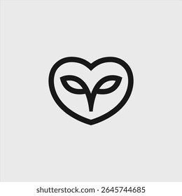 Simple Lineart Owl Head Logo Design Concept. Cool Owl Head Sticker.