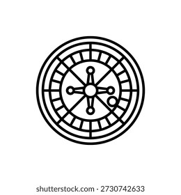 Einfache Lineart Roulette Wheel Risiko Chance Casino Spiel Symbol