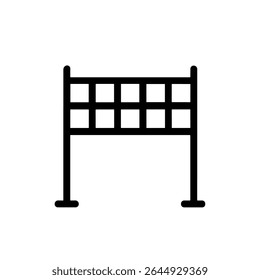 Simple Lineart Volleyball Net Sport Equipment Outline Illustration
