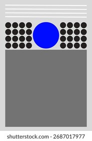 Simple line-based geometric illustration using black, white, and blue for elegant creative balance