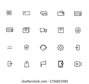 Simple lined ecommerce icon. suitable for online shop, website, mobile app and more