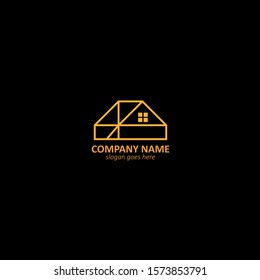Simple lined house real estate logo design