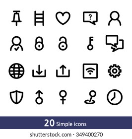 Simple lined icons set - business
