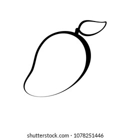 Simple lined mango logo isolated on background