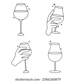 Simple Lined Monoline Iconographic New Year