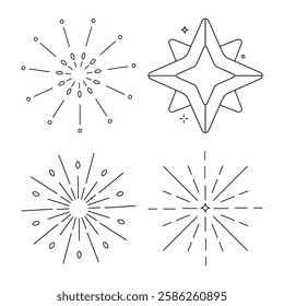 Simple Lined Monoline Iconographic New Year