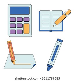 Simple lined objects in the classroom