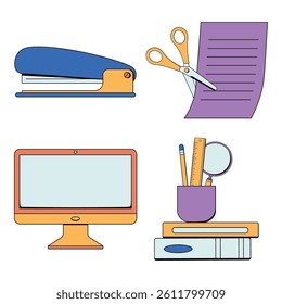 Simple lined objects in the classroom