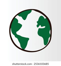 Simple line-drawn Earth vector featuring clean, continuous strokes for continents and oceans, offering a minimalist and modern look. Perfect for eco-friendly, educational, or global-themed designs.