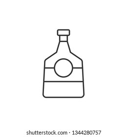 Simple liner Alcohol bottle icon. Bar concept