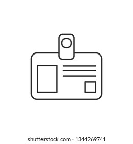 Simple liner Badge blank plastic empty security. Space for text.