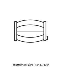 Simple liner Barrel of beer icon. Bar concept