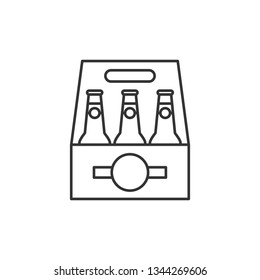 Simple liner Beer set icon. Beer pack symbol for your web site design