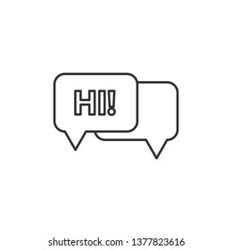 Simple liner Chat Icon. Speech bubble symbol for your web site design