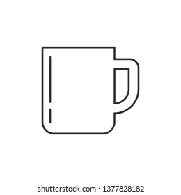 Simple liner Coffee cup icon. Coffee time